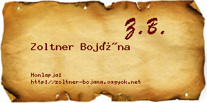 Zoltner Bojána névjegykártya